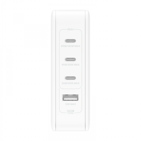 Belkin BoostCharge Pro 140W 4-Port GAN Wall Charger, w/ UK+EU+US PLUG - White [1]