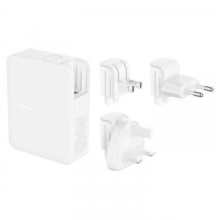Belkin BoostCharge Pro 140W 4-Port GAN Wall Charger, w/ UK+EU+US PLUG - White [0]