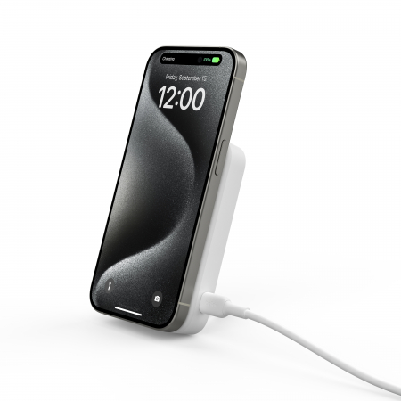 Belkin BOOSTCHARGE PRO 8k Qi2 MagSafe Compatible Powerbank with kickstand - White [4]