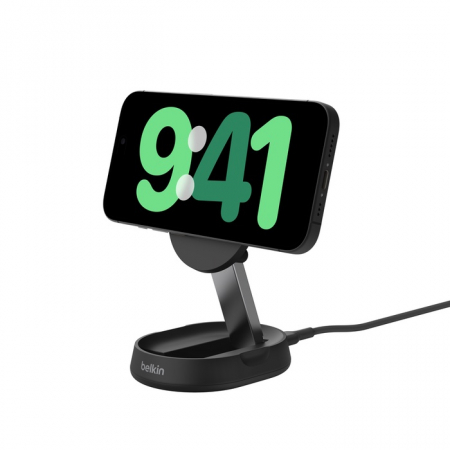 Belkin BOOSTCHARGE PRO Convertible Qi2 15w Magnetic Charging Stand, w/PSU - Black [2]