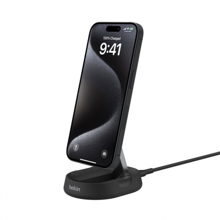 Laptop, Tablete & Telefoane - Belkin BOOSTCHARGE PRO Convertible Qi2 15w Magnetic Charging Stand, w/PSU - Black