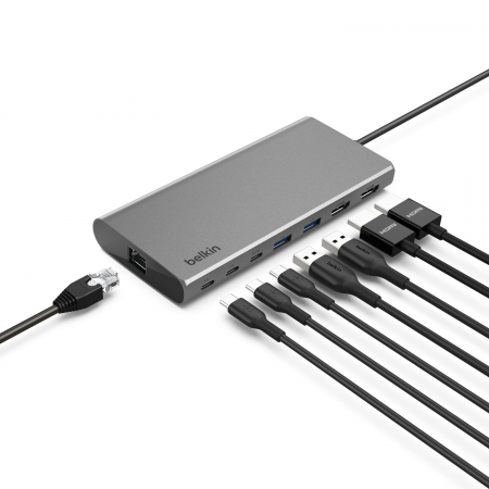 Belkin Connect Universal USB-C 8-in-1 Dual Display Core Hub - Silver [2]