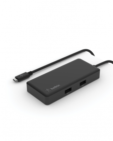 Belkin CONNECT USB C 5-in-1 Travel Dock, Single display support up to 4K, HDMI, USB C, USB A, GbE, Works With Chromebook Certified, Mac/PC/Chrome compatible - Black [0]