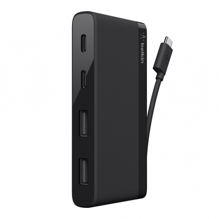 Belkin Hub 2-Port USB-C 2-Ports USB-A 5Gbps Data Transfer - White [0]
