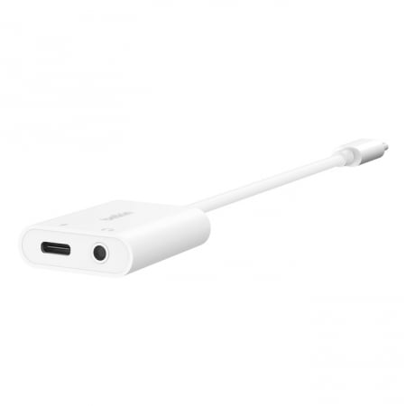 Belkin ROCKSTAR 3.5 mm audio + USB-C Charge Adapter - White [0]
