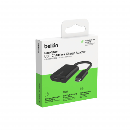 Belkin ROCKSTAR Dual USB-C Audio + Charge Adapter - Black [5]