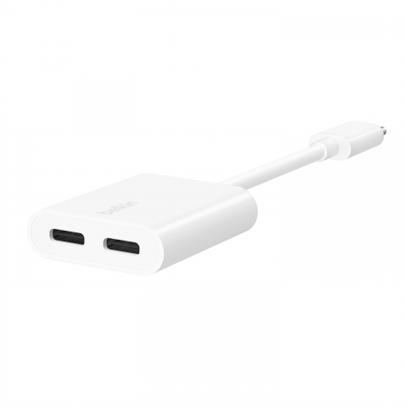 Belkin ROCKSTAR Dual USB-C Audio + Charge Adapter - White [1]