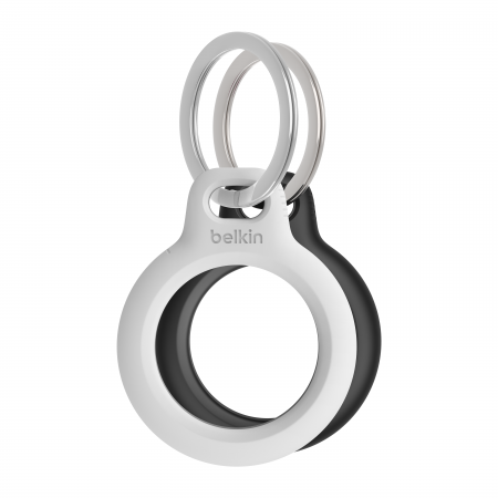 Belkin Secure Holder w Keyring - Airtag - 2 Pack - Black/White [0]