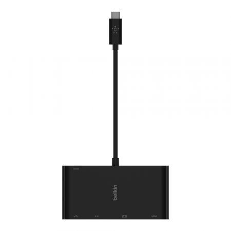 Belkin USB-C Multimedia + Charge Adapter (GBE - HDMI - VGA - USB-A) - Black (100W PD) - Black [5]