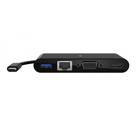 Belkin USB-C Multimedia + Charge Adapter (GBE - HDMI - VGA - USB-A) - Black (100W PD) - Black [6]