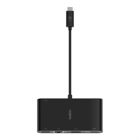 Belkin USB-C Multimedia + Charge Adapter (GBE - HDMI - VGA - USB-A) - Black (100W PD) - Black [4]