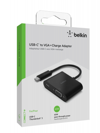 Belkin USB-C to VGA + Charge Adapter (60W PD) - Black [2]