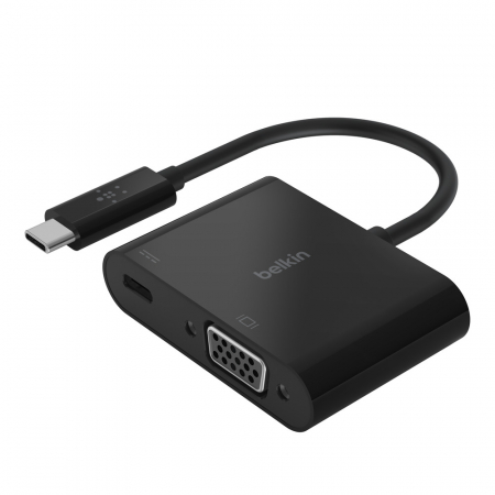 USB Hub - Belkin USB-C to VGA + Charge Adapter (60W PD) - Black