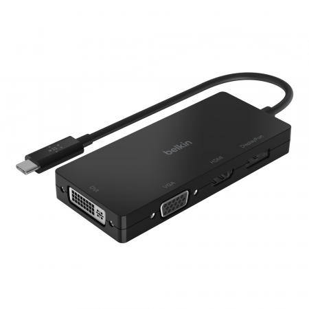 USB Hub - Belkin USB-C Video Adapter (HDMI, VGA, DVI, DISPLAYPORT) - Black