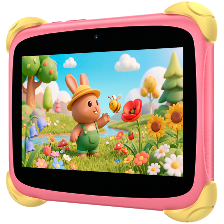 Blackview Link 1 Kids Mini WiFi6 7-inch 1024x600 HD+ 60Hz RK3562 2.0Hz 3GB+32GB 3000mAh Cam 2MP 5MP Stylus glass protector Handle Stand design Android 16 Sweet Pink [2]