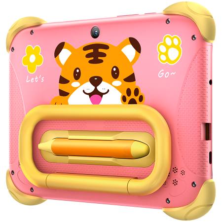 Blackview Link 1 Kids Mini WiFi6 7-inch 1024x600 HD+ 60Hz RK3562 2.0Hz 3GB+32GB 3000mAh Cam 2MP 5MP Stylus glass protector Handle Stand design Android 16 Sweet Pink [5]