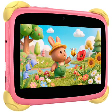 Blackview Link 1 Kids Mini WiFi6 7-inch 1024x600 HD+ 60Hz RK3562 2.0Hz 3GB+32GB 3000mAh Cam 2MP 5MP Stylus glass protector Handle Stand design Android 16 Sweet Pink [1]