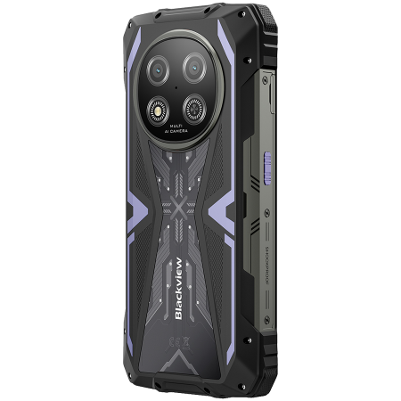 Blackview ROCK 2 5G 6.67-inch HD+ 1640x720 120Hz 12+256GB Unosoc T8100 Octa-Core 2.2GHz 13MP Front 16MP Rear NFC FG MIL-STD-810H 15000mAh Fingerprint Android 16 Purple [5]