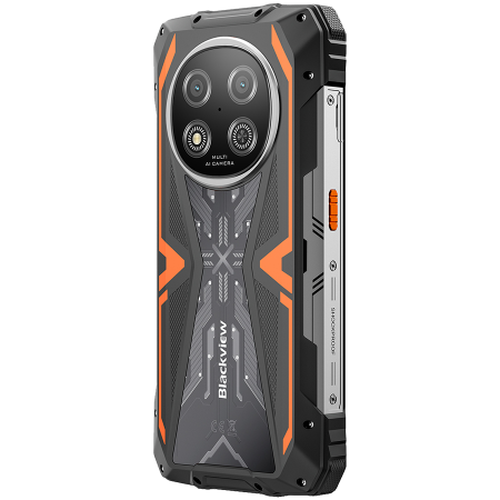 Blackview ROCK 2 5G 6.67-inch HD+ 1640x720 120Hz 12+256GB Unosoc T8100 Octa-Core 2.2GHz 13MP Front 16MP Rear NFC FG MIL-STD-810H 15000mAh Fingerprint Android 16 Orange [5]