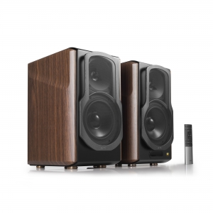 Boxe - BOXE EDIFIER 2.0 , RMS: 130W (2 x 15W, 1 x 50W, 1 x 50W), bluetooth telecomanda wireless, volum, bass, treble, optical, coaxial, brown, "S2000MKIII"(include timbru verde 5 leu)