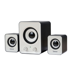 Boxe - BOXE SPACER 2.1, RMS:  11W (2 x 3W + 5W), control volum, USB power, black & white, "SPB-807" (include timbru verde 0.5 lei)
