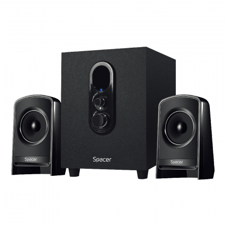 Boxe - BOXE SPACER 2.1, RMS: 20W (2 x 5W + 10W), control volum, bass, subwoofer lemn MDF, 220V alimentare, USB/FM/AUX, black, \\"SPSK-21BT-LONDON\\"   (include TV 3.5lei)