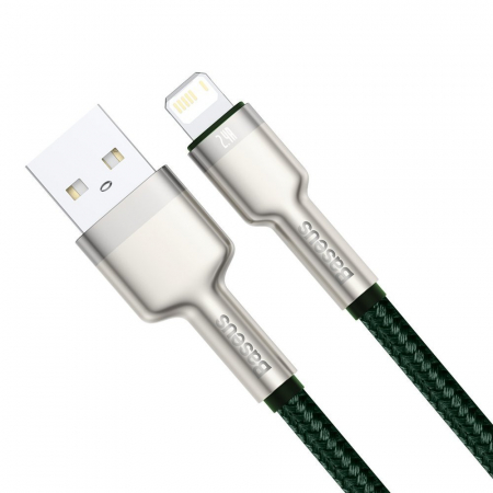 CABLU alimentare si date Baseus Cafule Metal, Fast Charging Data Cable pt. smartphone, USB la Lightning Iphone 2.4A, 1m, verde \\"CALJK-A06\\" (include TV 0.06 lei) [1]