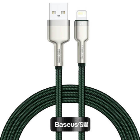 CABLU alimentare si date Baseus Cafule Metal, Fast Charging Data Cable pt. smartphone, USB la Lightning Iphone 2.4A, 2m, verde \\"CALJK-B06\\" (include TV 0.06 lei) [0]