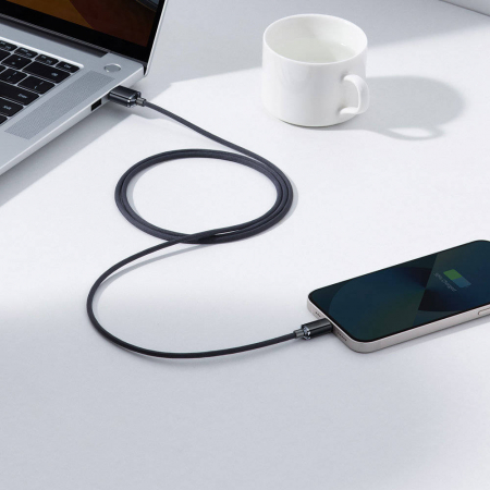 CABLU alimentare si date Baseus Crystal Shine, Fast Charging Data Cable pt. smartphone, USB la Lightning Iphone 2.4A, 1.2m, negru \\"CAJY000001\\" (include timbru verde 0.25 lei) [3]