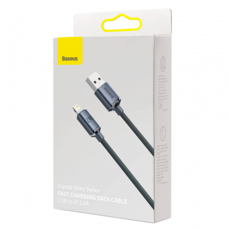 CABLU alimentare si date Baseus Crystal Shine, Fast Charging Data Cable pt. smartphone, USB la Lightning Iphone 2.4A, 1.2m, negru \\"CAJY000001\\" (include timbru verde 0.25 lei) [2]
