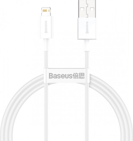 Telefoane & accesorii - CABLU alimentare si date Baseus Superior, Fast Charging Data Cable pt. smartphone, USB la Lightning Iphone 2.4A, 2m, alb \\"CALYS-C02\\"