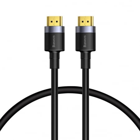Cabluri - CABLU video Baseus Cafule, HDMI (T) la HDMI (T), rezolutie maxima 4K UHD (3840 x 2160) la 60 Hz, conectori auriti, 1m, negru \\"CADKLF-E01\\"