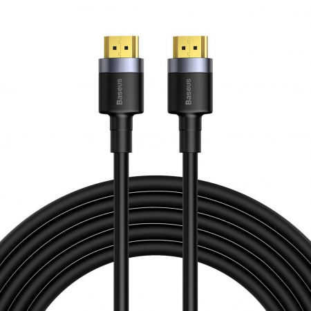 Cabluri - CABLU video Baseus Cafule, HDMI (T) la HDMI (T), rezolutie maxima 4K UHD (3840 x 2160) la 60 Hz, conectori auriti, 5m, negru \\"CADKLF-H01\\" (include TV 0.15 lei)