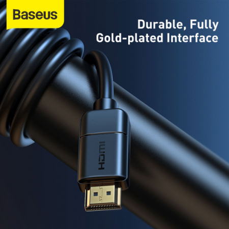 CABLU video Baseus HD Series, HDMI (T) la HDMI (T), rezolutie maxima 4K UHD (3840 x 2160) la 30 Hz, conectori auriti, 8m, negru \\"CAKGQ-E01\\" (include TV 0.8lei) [2]