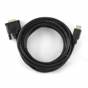 CABLU video GEMBIRD, adaptor HDMI (T) la DVI-D SL (T), 4.5m, conectori auriti, negru, "CC-HDMI-DVI-15" [1]