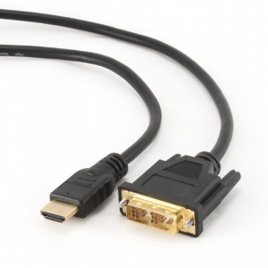Adaptoare - CABLU video GEMBIRD, adaptor HDMI (T) la DVI-D SL (T), 4.5m, conectori auriti, negru, "CC-HDMI-DVI-15"