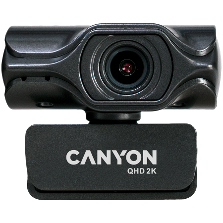 CANYON C6, 2k Ultra full HD 3.2Mega webcam with USB2.0 connector, built-in MIC, IC SN5262, Sensor Aptina 0330, viewing angle 80°, with tripod, cable length 2.0m, Grey, 61.1*47.7*63.2mm, 0.182kg [0]