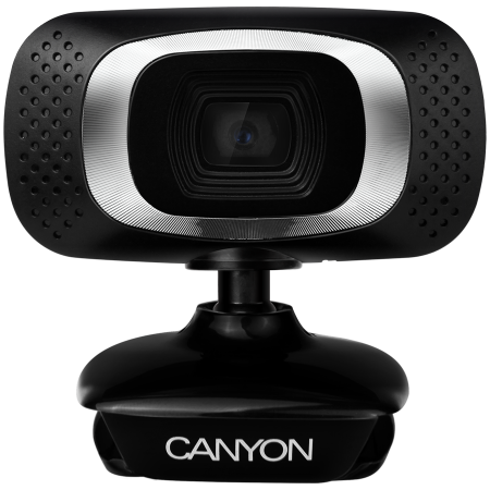 CANYON C3, 720P HD webcam with USB2.0. connector, 360° rotary view scope, 1.0Mega pixels, Resolution 1280*720, viewing angle 60°, cable length 2.0m, Black, 62.2x46.5x57.8mm, 0.074kg [1]
