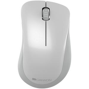 Mouse - Canyon  2.4 GHz  Wireless mouse ,with 3 buttons, DPI 1200, Battery:AAA*2pcs  ,pearl white grey67*109*38mm 0.063kg