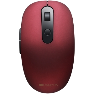Mouse - Canyon 2 in 1 Wireless optical mouse with 6 buttons, DPI 800/1000/1200/1500, 2 mode(BT/ 2.4GHz), Battery AA*1pcs, Red, 65.4*112.25*32.3mm, 0.092kg