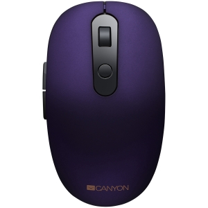 Mouse - CANYON MW-9, 2 in 1 Wireless optical mouse with 6 buttons, DPI 800/1000/1200/1500, 2 mode(BT/ 2.4GHz), Battery AA*1pcs, Violet, silent switch for right/left keys, 65.4*112.25*32.3mm, 0.092kg