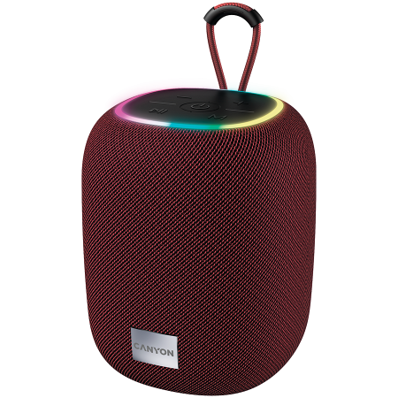 Multimedia - CANYON BSP-8, Bluetooth Speaker, BT V5.2, BLUETRUM AB5362B, TF card support, Type-C USB port, 1800mAh polymer battery, Max Power 10W, Red, cable length 0.50m, 110*110*135mm, 0.57kg