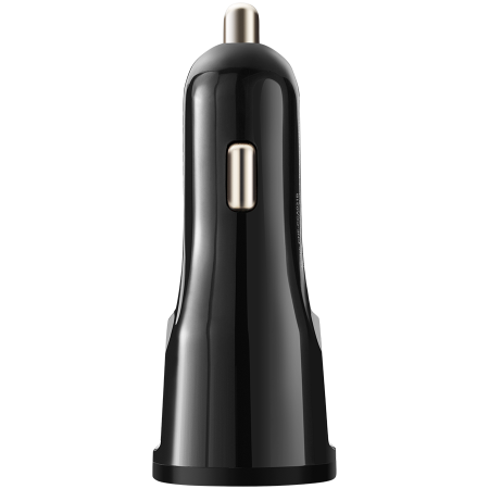 Telefoane & accesorii - CANYON C-033 Universal 1xUSB car adapter, plus Lightning connector, Input 12V-24V, Output 5V/2.4A(Max), with Smart IC, black glossy, cable length 1.2m, 77*30*30mm, 0.041kg, Russian