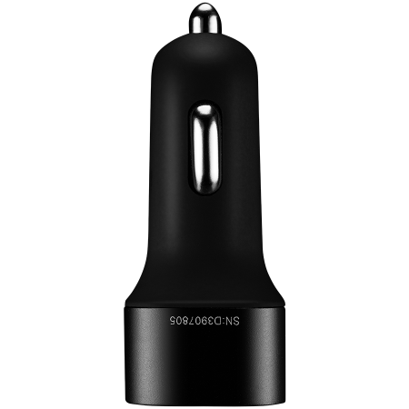 CANYON C-06 Universal 3xUSB car adapter, Input 12V-24V, Output 5V-3.1A, black rubber coating+black metal ring (side with USB is in plastic), 66*35.2*25.1mm, 0.025kg [1]