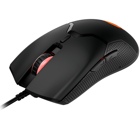 CANYON Carver GM-116,  6keys Gaming wired mouse, A603EP sensor, DPI up to 3600, rubber coating on panel, Huano 1million switch, 1.65M PVC cable, ABS material. size: 130*69*38mm, weight: 105g, Black [1]