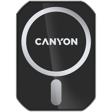 Telefoane & accesorii - CANYON CH-15, Magnetic car holder and wireless charger, C-15-01, 15W，Input: USB-C: 5V/2A, 9V/3A;Output: 5W, 7.5W, 10W, 15W;83*60*8.15mm,0.147kg,black