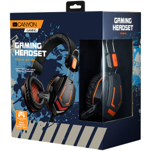 CANYON Fobos GH-3A, Gaming headset 3.5mm jack with microphone and volume control, with 2in1 3.5mm adapter, cable 2M, Black, 0.36kg [1]