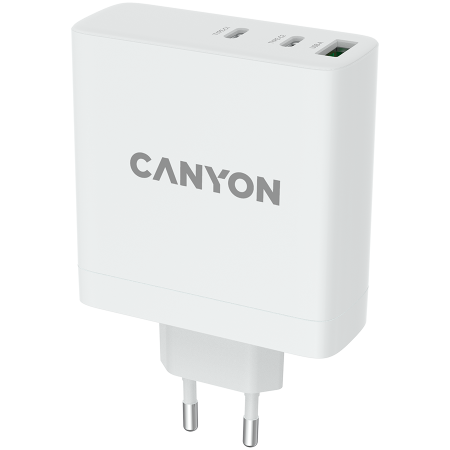 CANYON H-140-01, Wall charger with 1USB-A, 2 USB-C. Input:100-240V~50/60Hz, 2.0A Max. USB-A Output: 5V /9V /12V/20V /28V Max Output Current:5.0A max [1]