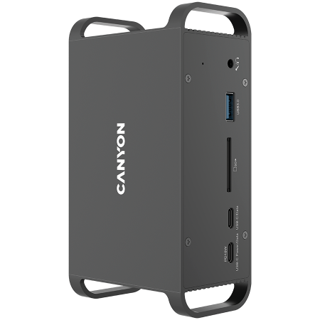CANYON HDS-95ST, Multiport Docking Station with 14 ports ,with Type C female *4 ,USB3.0*2,USB2.0*2,RJ45*1,HDMI*2,SD card slot,Audio 3.5 audio*1Input 100-240V/100W AC port, Output USB-C PD 60W * 1, Dua [3]