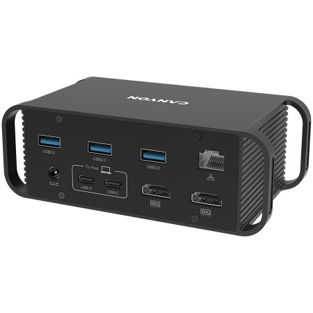 CANYON HDS-95ST, Multiport Docking Station with 14 ports ,with Type C female *4 ,USB3.0*2,USB2.0*2,RJ45*1,HDMI*2,SD card slot,Audio 3.5 audio*1Input 100-240V/100W AC port, Output USB-C PD 60W * 1, Dua [1]